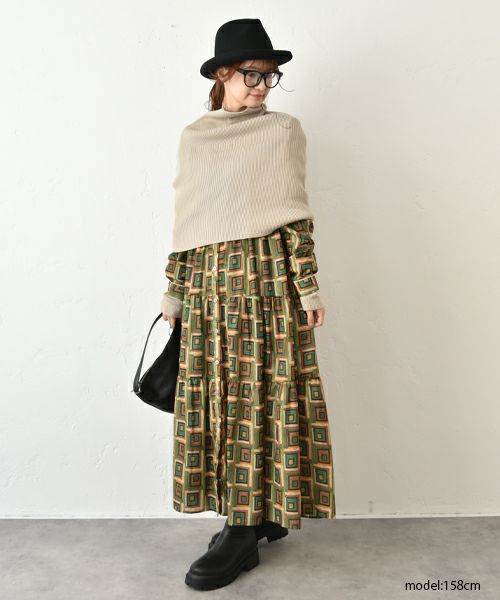 HUMS｜ポンチョ付きニット [[MT-0466]][C]