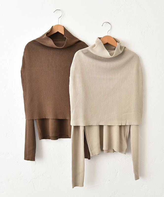 HUMS｜ポンチョ付きニット [[MT-0466]][C]