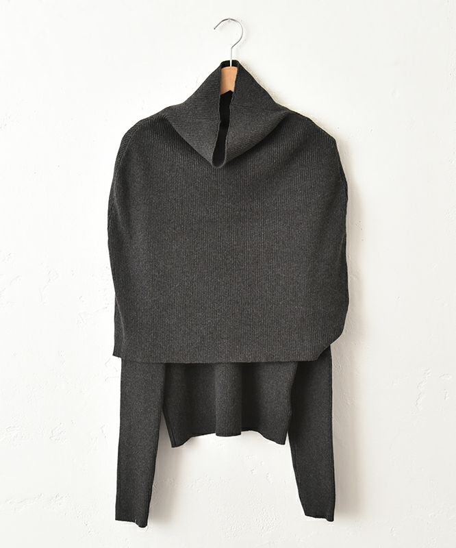 HUMS｜ポンチョ付きニット [[MT-0466]][C]