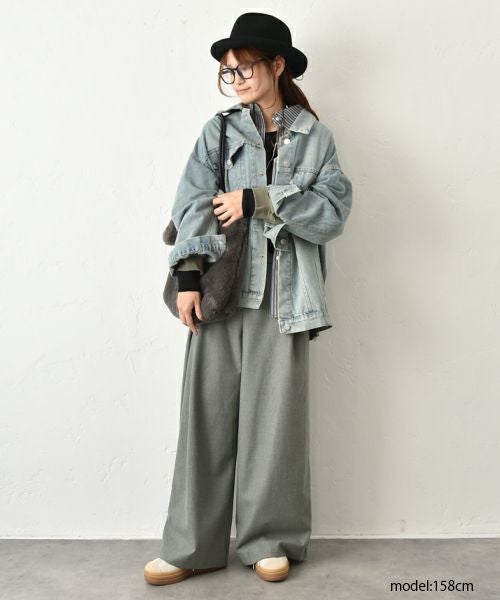 HUMS｜起毛ワイドパンツ [[HUM-074]][C]