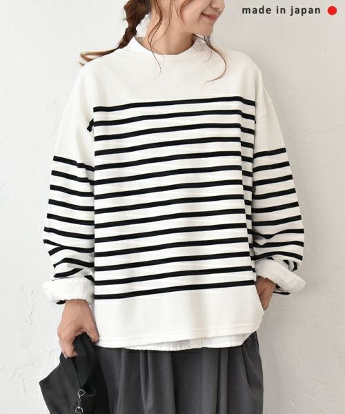 her.｜パネルボーダー長袖カットソー [[853410]][C]