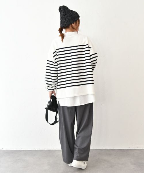 her.｜パネルボーダー長袖カットソー [[853410]][C]