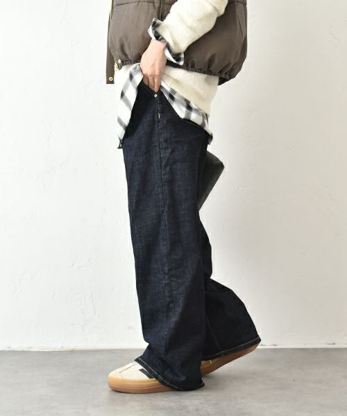 INDIMARK｜センタープレスワイドデニムパンツ [[WJ208]][C]