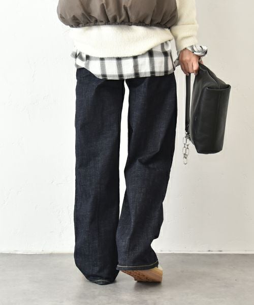 INDIMARK｜センタープレスワイドデニムパンツ [[WJ208]][C]