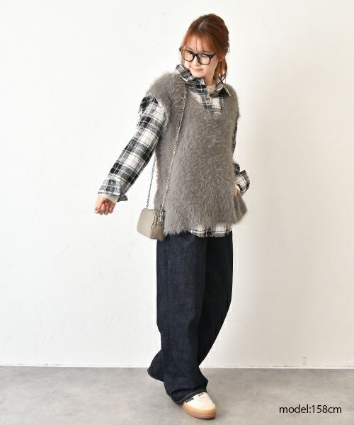 INDIMARK｜センタープレスワイドデニムパンツ [[WJ208]][C]