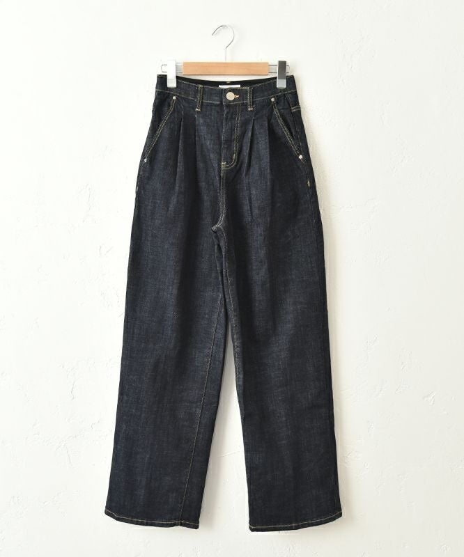 INDIMARK｜センタープレスワイドデニムパンツ [[WJ208]][C]