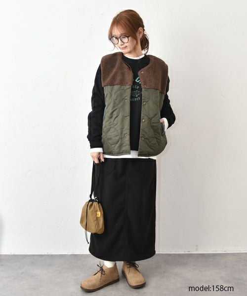 clip.tab｜ボア×キルティングベスト [[3254V-001]][C]