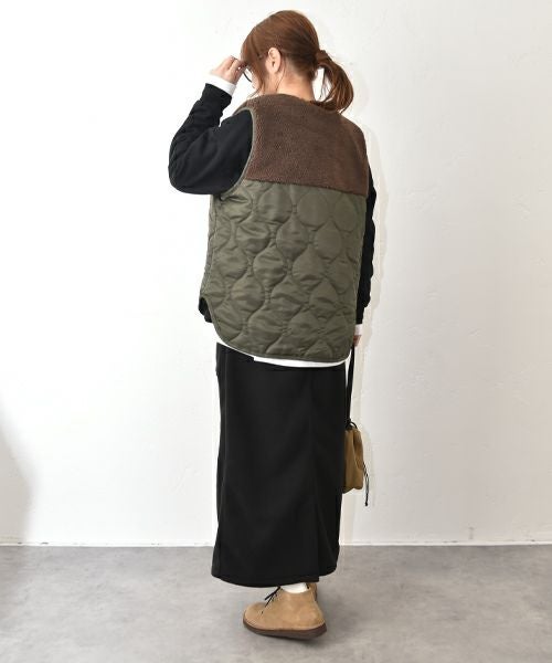 clip.tab｜ボア×キルティングベスト [[3254V-001]][C]