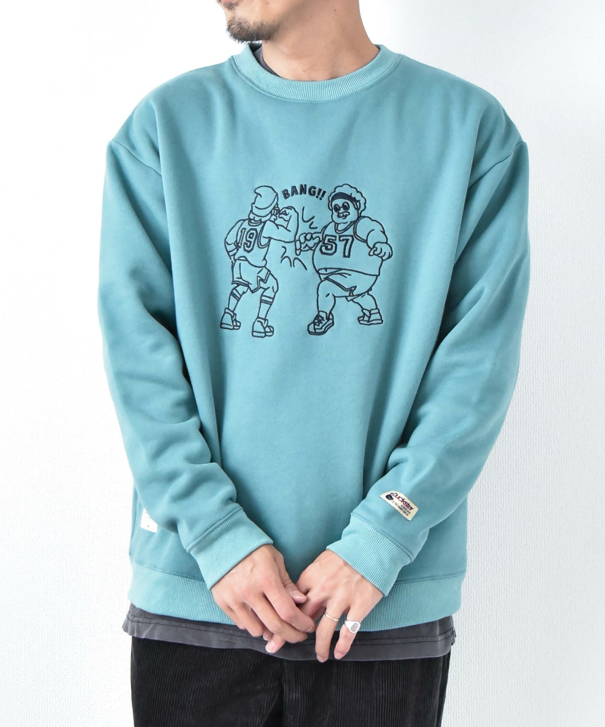 duckster｜バスケット名場面　刺繍クルーネックスウェットスウェット [[940203]][D]