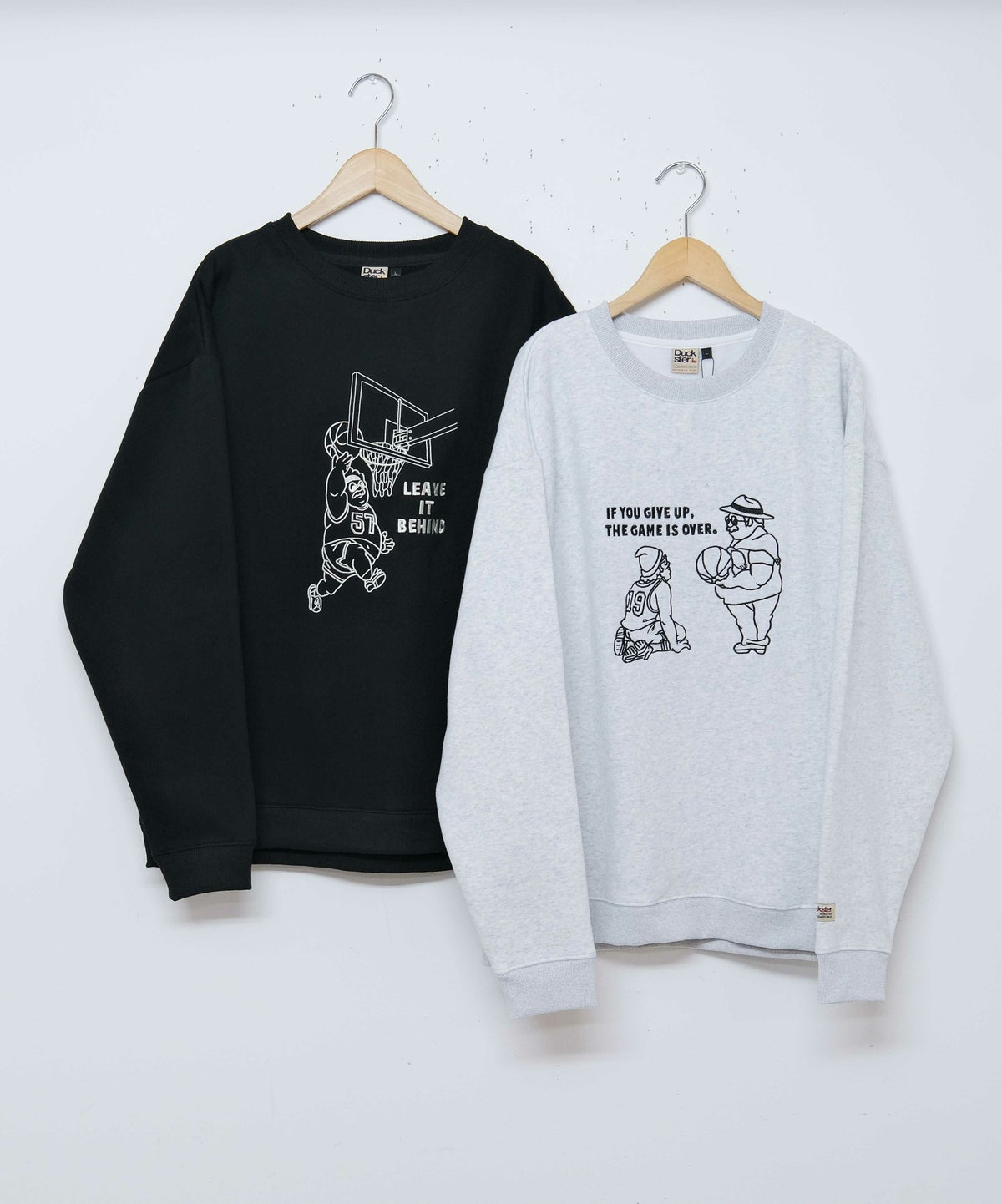 duckster｜バスケット名場面　刺繍クルーネックスウェットスウェット [[940203]][D]