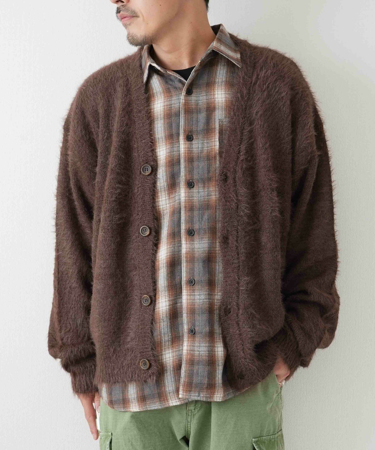 day standard｜シャギーニット　Vネックカーディガン [[251910]][D]