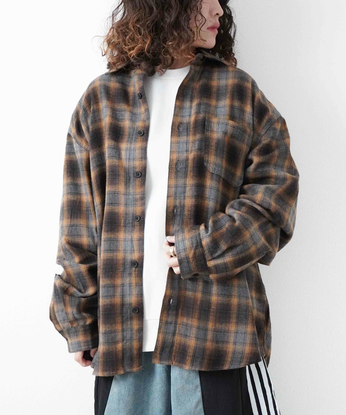 day standard｜ネルチェック　レギュラーカラーシャツ [[251920]][D]