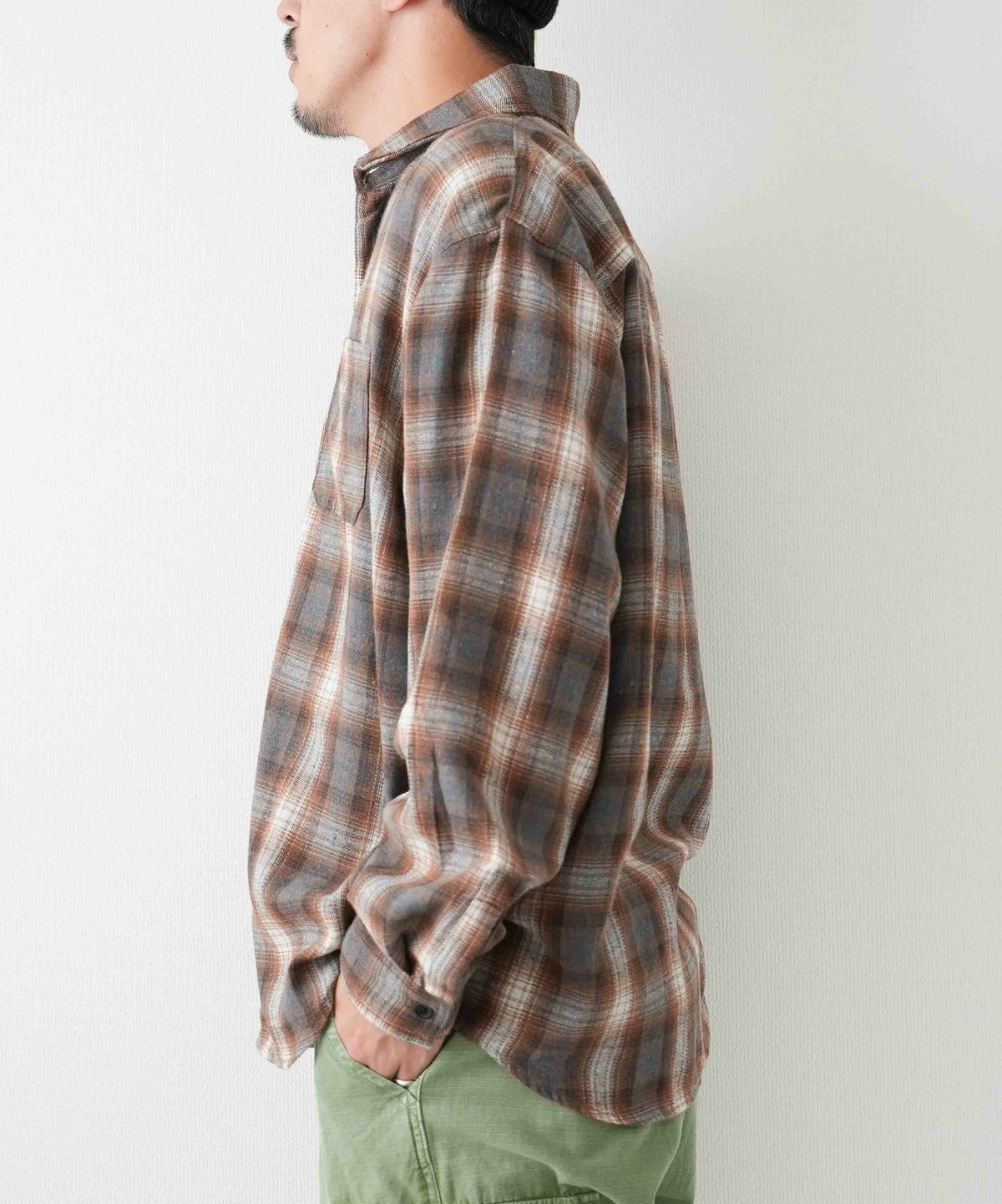 day standard｜ネルチェック　レギュラーカラーシャツ [[251920]][D]