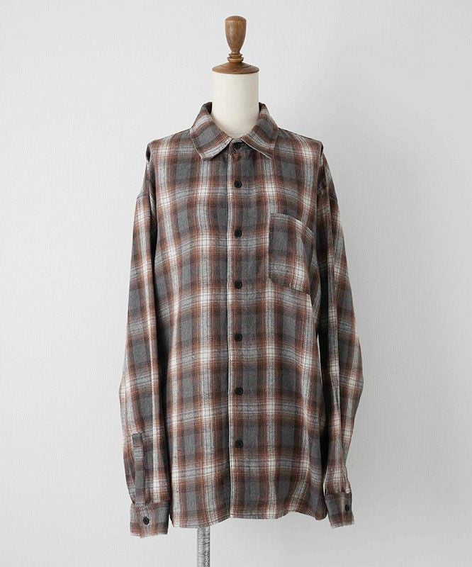 day standard｜ネルチェック　レギュラーカラーシャツ [[251920]][D]