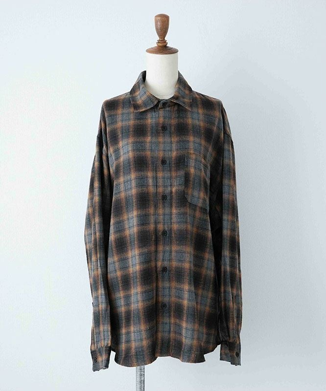 day standard｜ネルチェック　レギュラーカラーシャツ [[251920]][D]