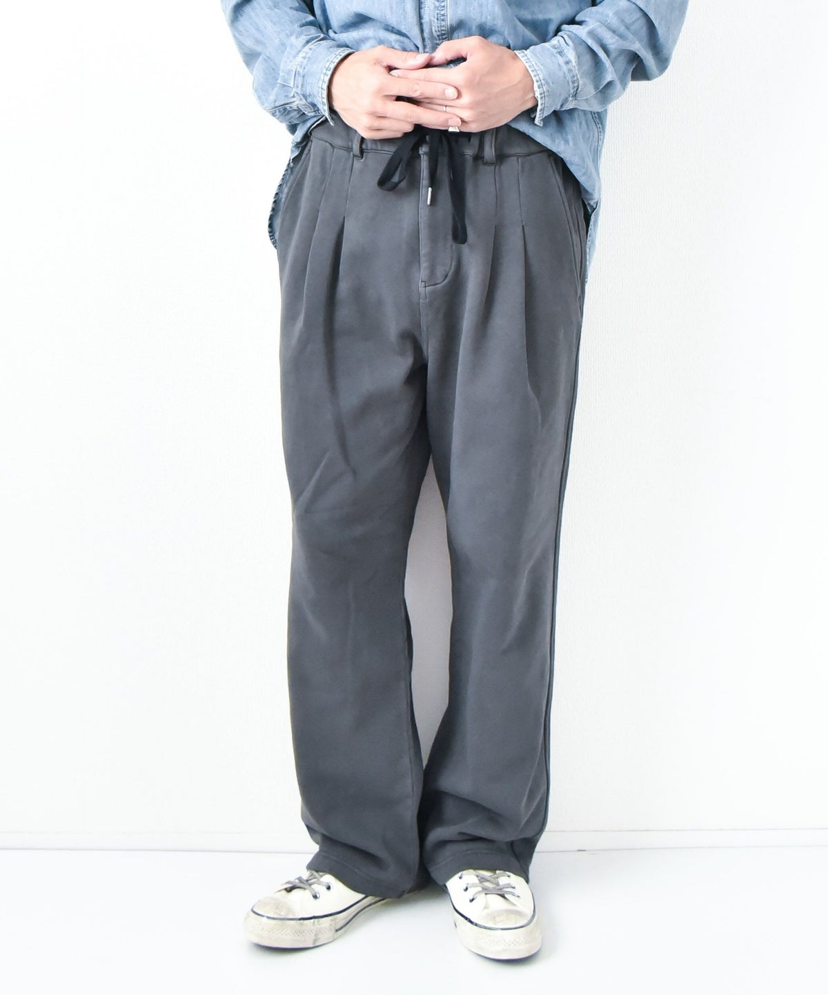 Audience｜ピグメント　ヘビー裏起毛(14オンス)2タックイージーワイドパンツ [[AUD3657]][D]