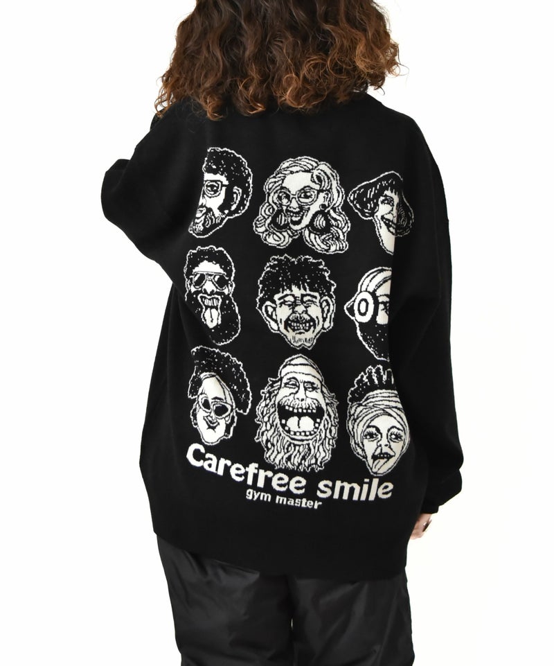 ジムマスター｜ジャガードニット　carefree smile クルーネック [[G621792]][D]
