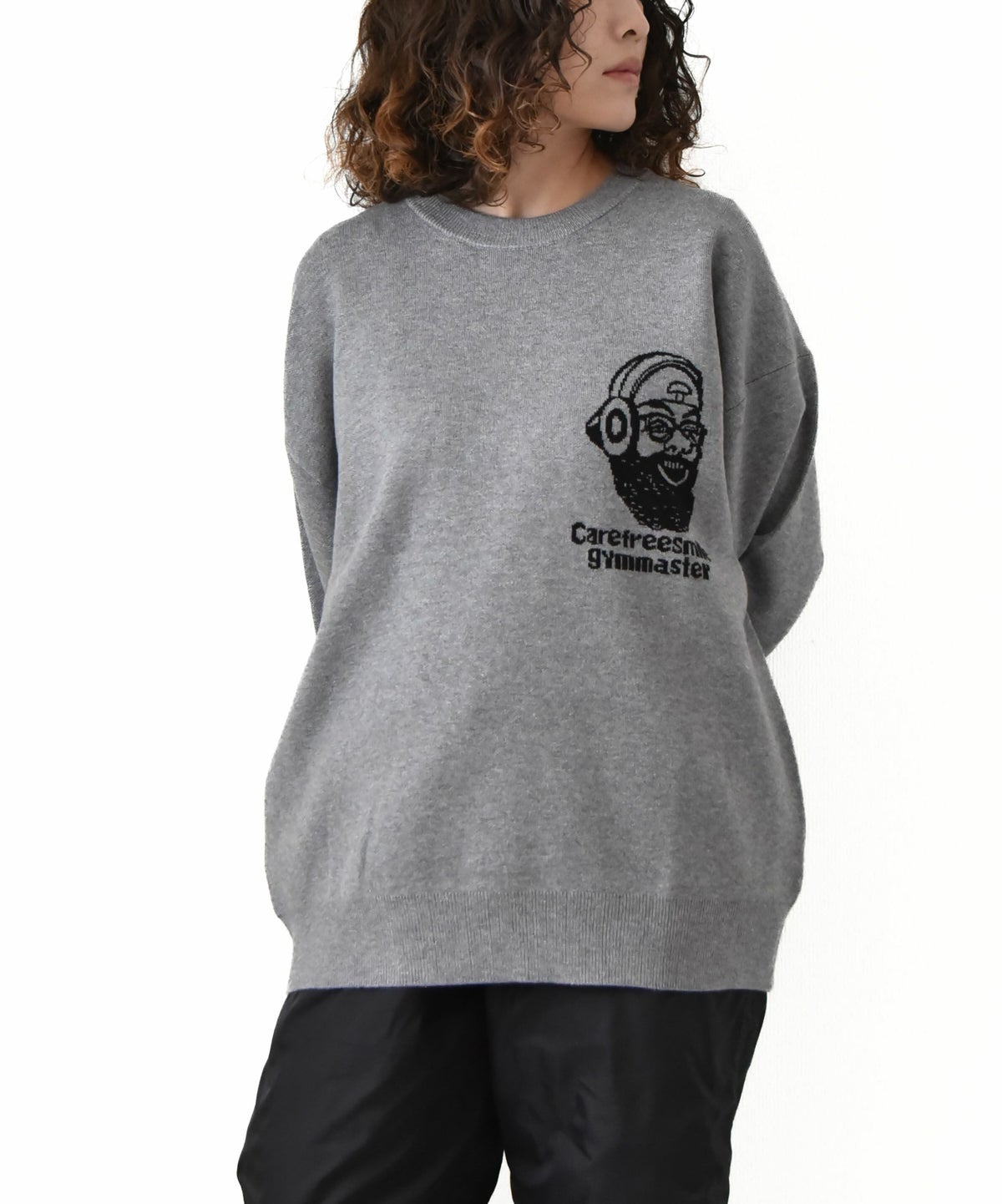 ジムマスター｜ジャガードニット　carefree smile クルーネック [[G621792]][D]