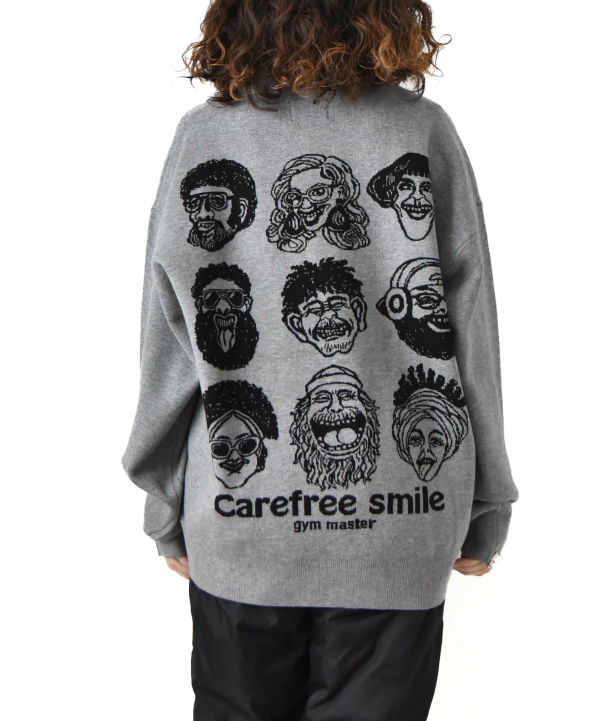 ジムマスター｜ジャガードニット　carefree smile クルーネック [[G621792]][D]