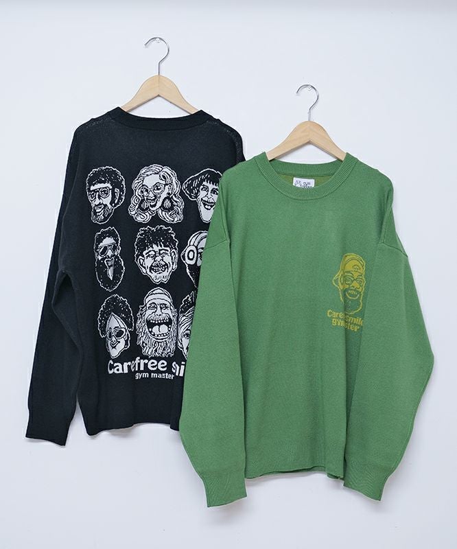 ジムマスター｜ジャガードニット　carefree smile クルーネック [[G621792]][D]