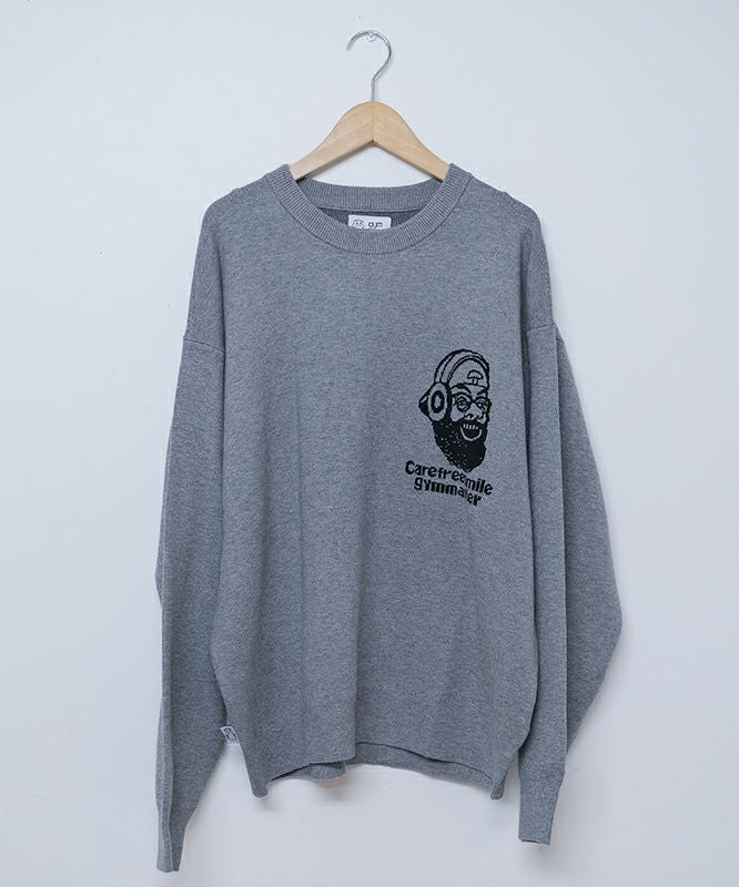 ジムマスター｜ジャガードニット　carefree smile クルーネック [[G621792]][D]