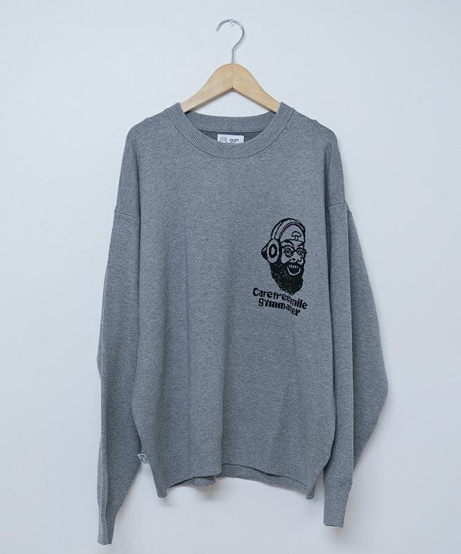 ジムマスター｜ジャガードニット　carefree smile クルーネック [[G621792]][D]