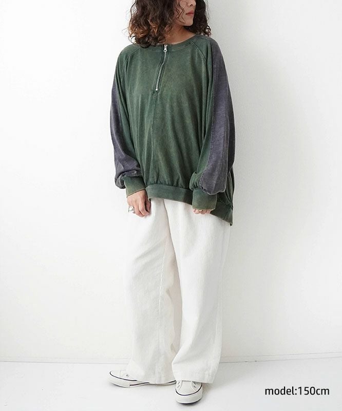 day standard｜スノーウォッシュ加工ハーフジッププルオーバー [[K53146-38]][D]