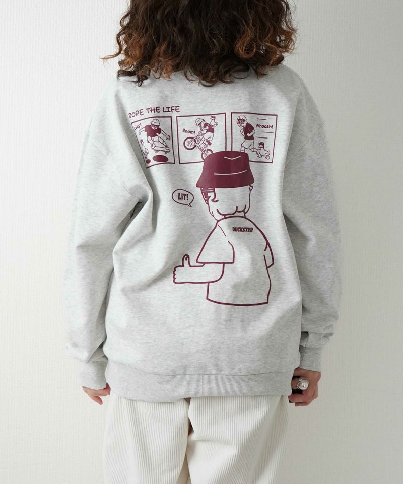 duckster｜別注　コミック風おじさん　クルースウェット [[944902]][D]