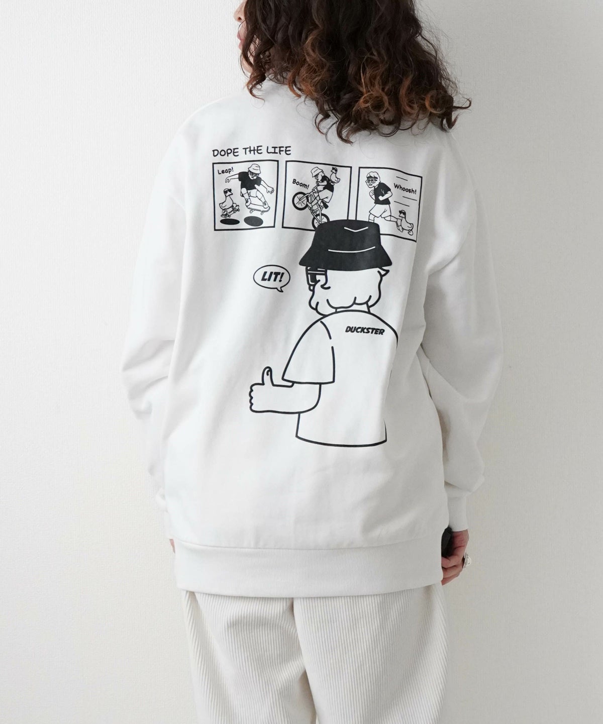 duckster｜別注　コミック風おじさん　クルースウェット [[944902]][D]