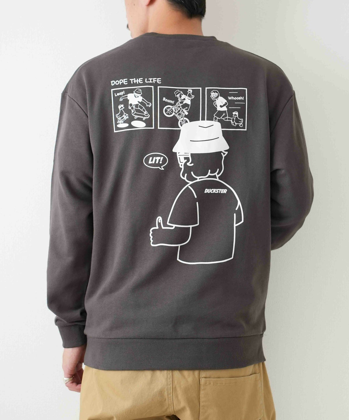 duckster｜別注　コミック風おじさん　クルースウェット [[944902]][D]
