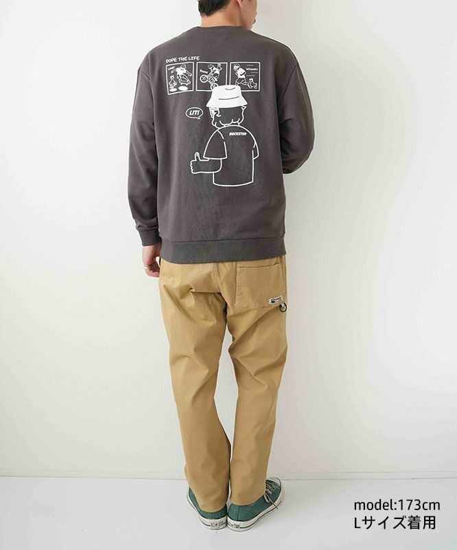 duckster｜別注　コミック風おじさん　クルースウェット [[944902]][D]