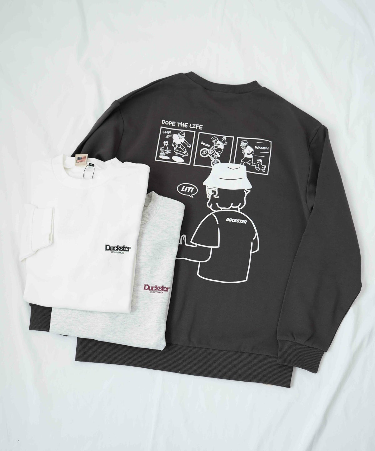 duckster｜別注　コミック風おじさん　クルースウェット [[944902]][D]