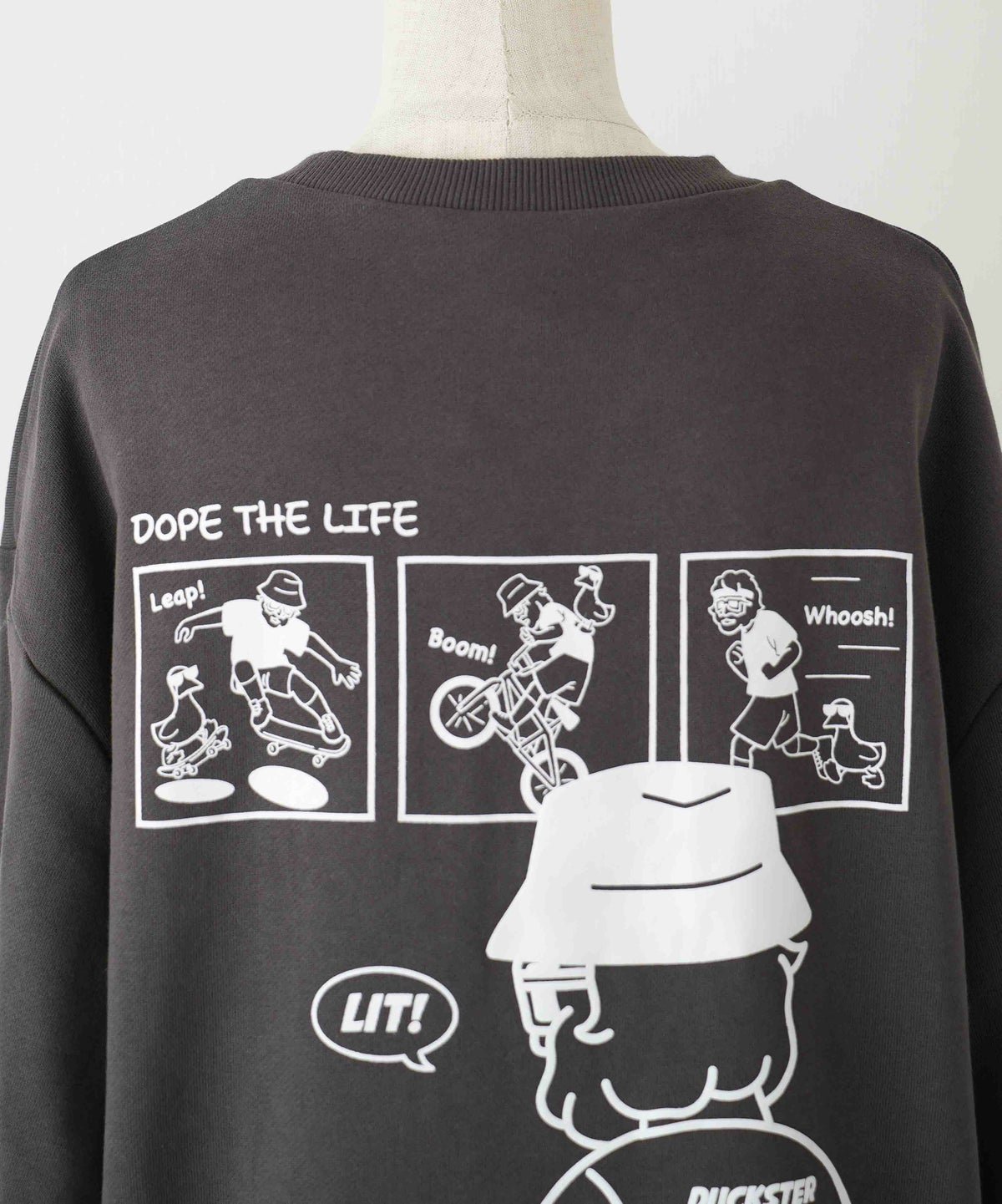 duckster｜別注　コミック風おじさん　クルースウェット [[944902]][D]