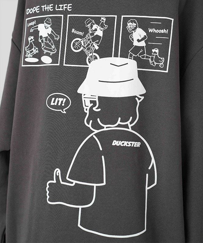 duckster｜別注　コミック風おじさん　クルースウェット [[944902]][D]