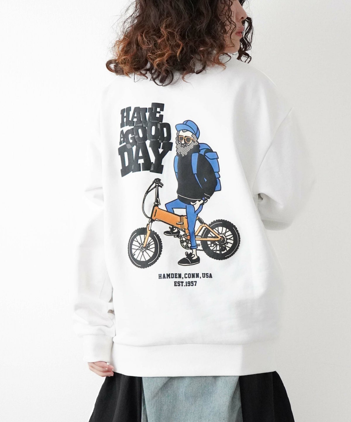 duckster｜別注　自転車おじさん　クルースウェット [[944903]][D]