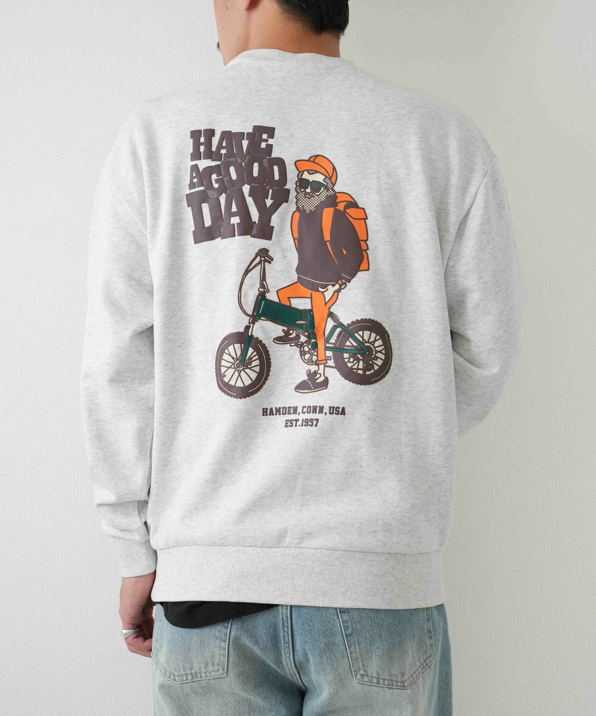 duckster｜別注　自転車おじさん　クルースウェット [[944903]][D]