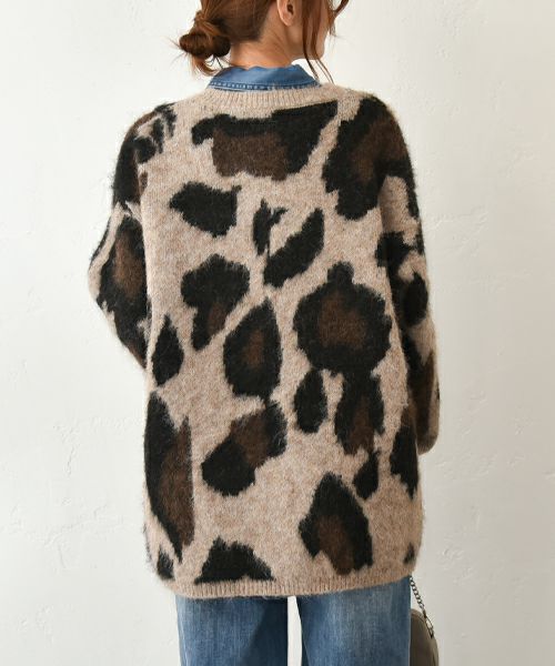 HUMS｜レオパード柄ニット [[RNK-25112]][C]