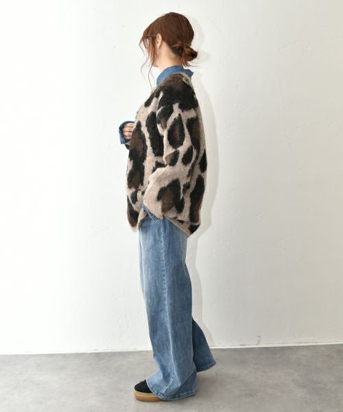 HUMS｜レオパード柄ニット [[RNK-25112]][C]