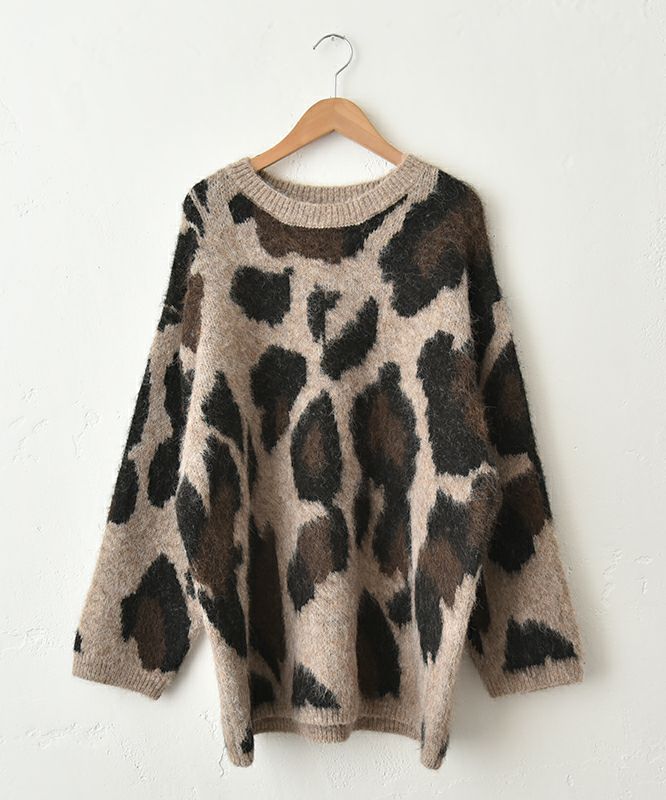 HUMS｜レオパード柄ニット [[RNK-25112]][C]