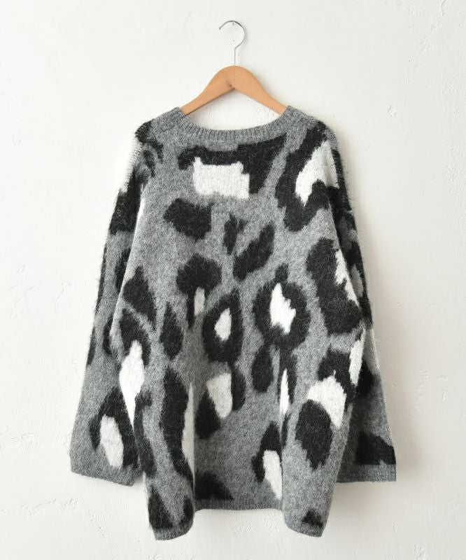 HUMS｜レオパード柄ニット [[RNK-25112]][C]
