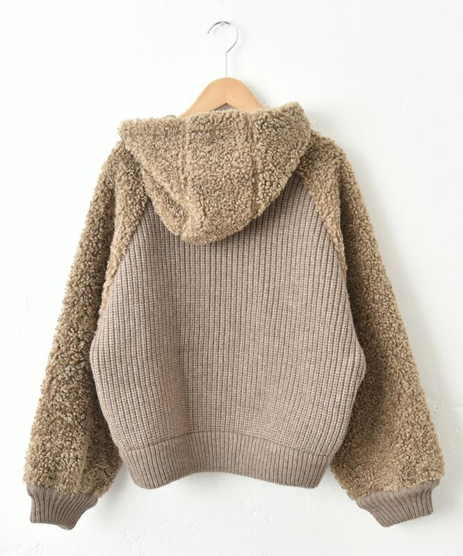  HUMS｜ボア×ニット切替ブルゾン [[RNK-25111]][C]