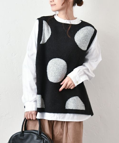 hagumu｜ドットニットベスト [[125697]][C]