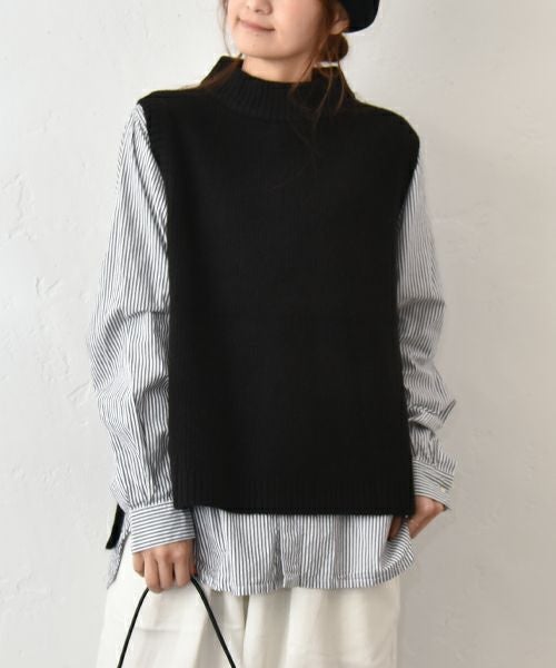 hagumu｜モックネックリブベスト [[125699]][C]