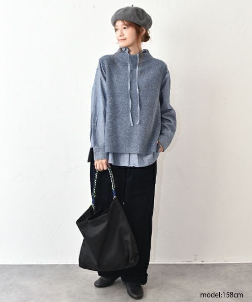 hagumu｜モックネックリブベスト [[125699]][C]