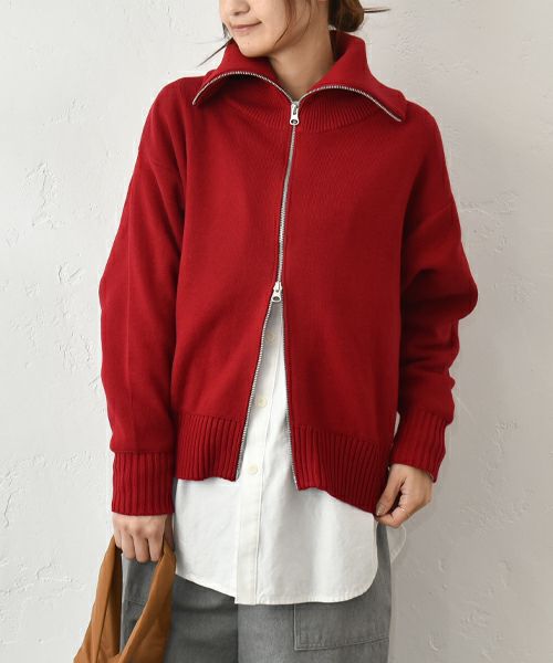 Our.｜綿ニット ダブルジップジャケット [[Ou-CD-05]][C]