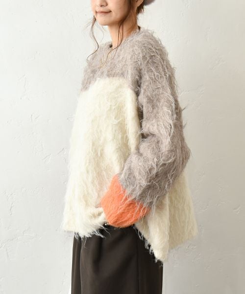 HUMS｜ウェーブ配色ニット [[RNK-25114]][C]