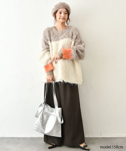 HUMS｜ウェーブ配色ニット [[RNK-25114]][C]