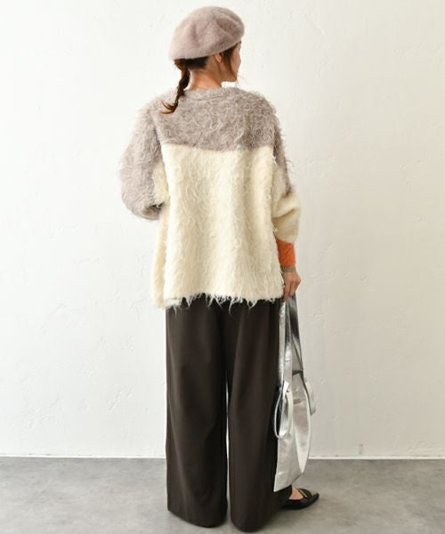 HUMS｜ウェーブ配色ニット [[RNK-25114]][C]