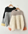 HUMS｜ウェーブ配色ニット [[RNK-25114]][C]
