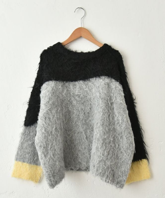 HUMS｜ウェーブ配色ニット [[RNK-25114]][C]